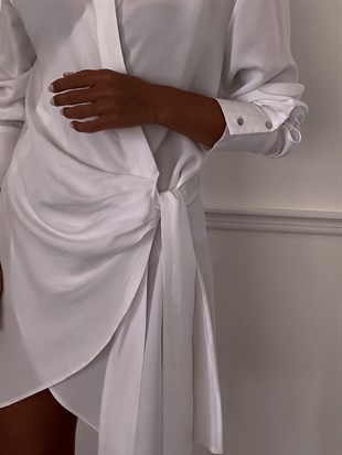 Tensel Kumaş Kris Dress Beyaz